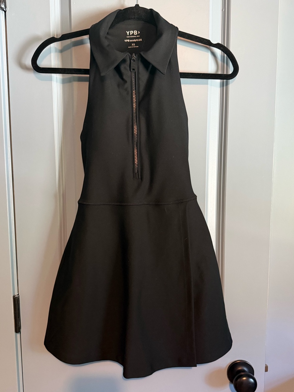 *NWT* A&F Black Halter Zip-Front Athletic Dress